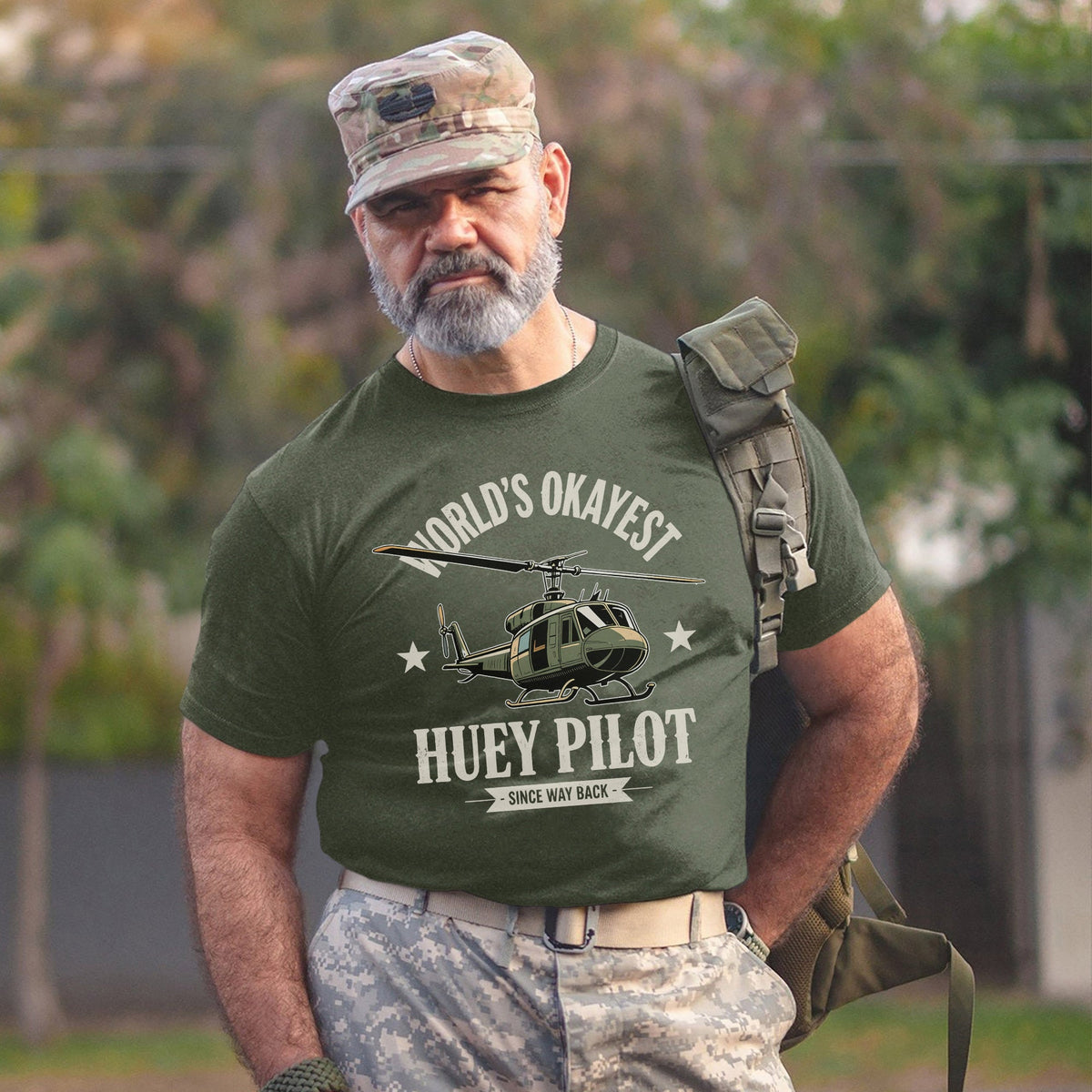 World’s Okayest Huey Pilot Since Way Back T-Shirt product image 9