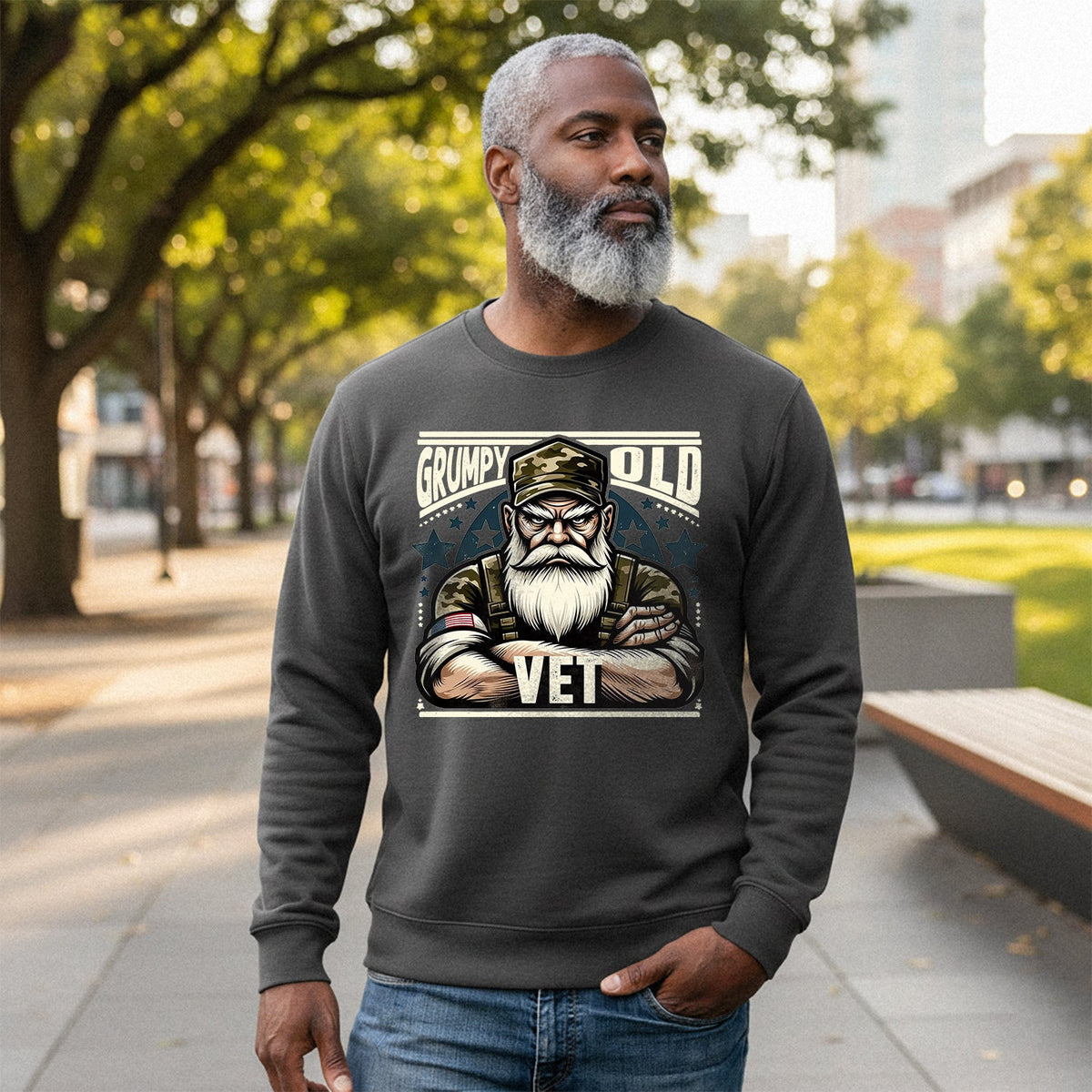 Grumpy Old Vet No Apologies No Excuses Sweatshirt product image 4