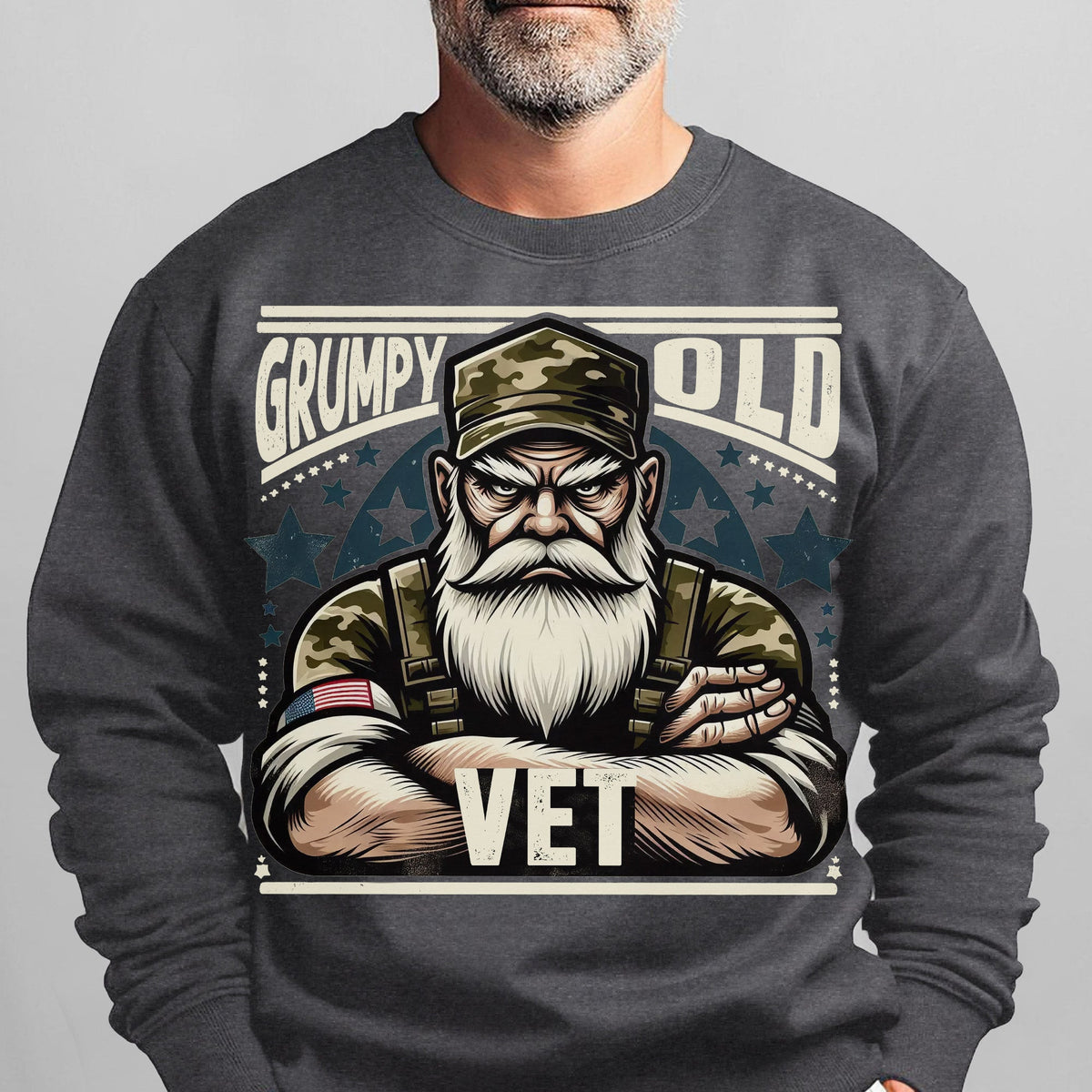 Grumpy Old Vet No Apologies No Excuses Sweatshirt product image 11