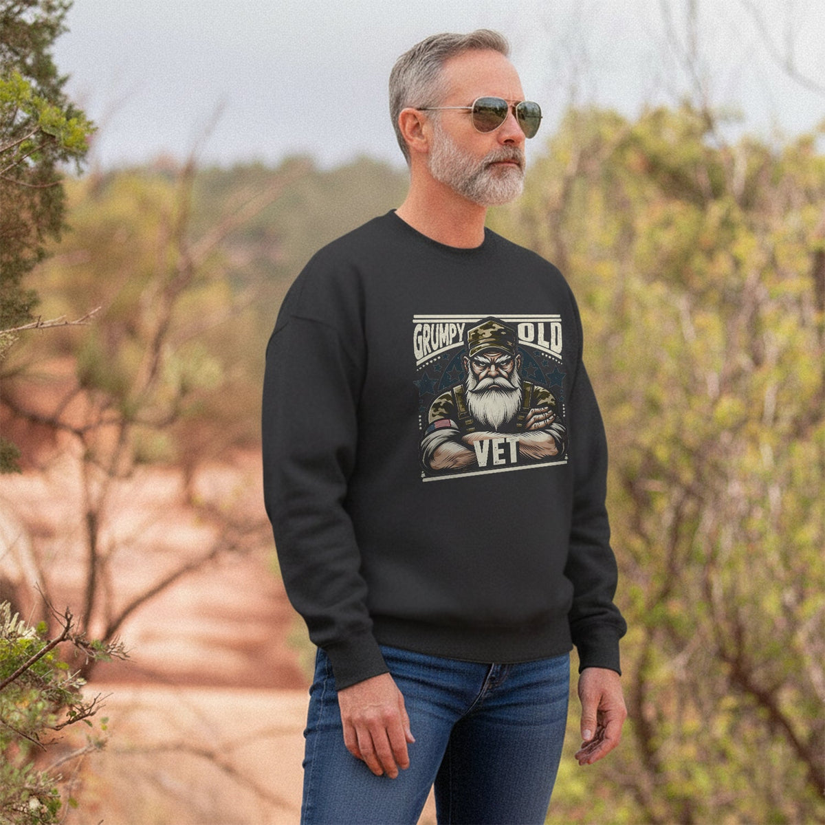 Grumpy Old Vet No Apologies No Excuses Sweatshirt product image 5