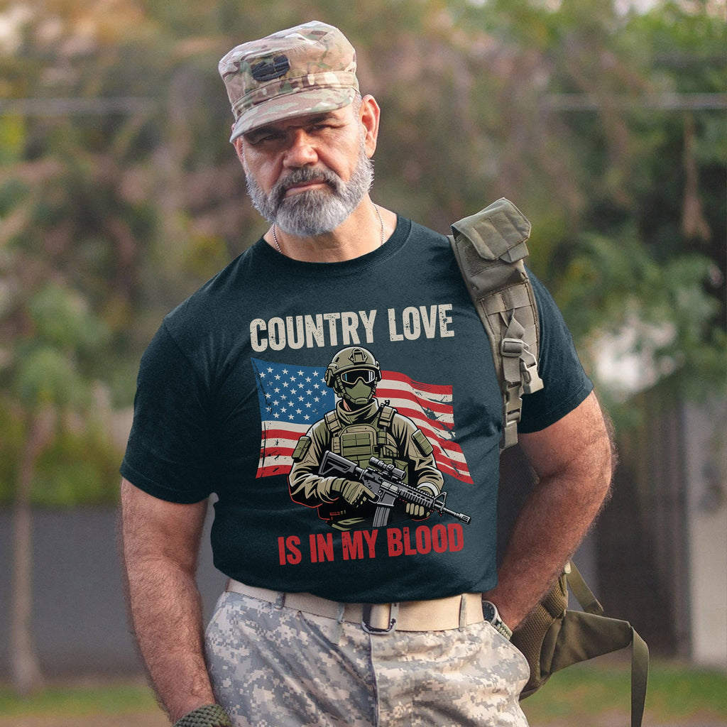 Country Love Is in My Blood Proud T-Shirt product image 8