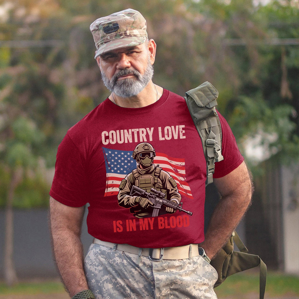 Country Love Is in My Blood Proud T-Shirt product image 9