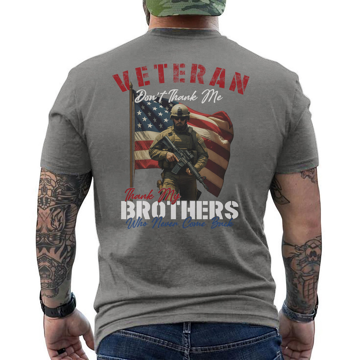 Veteran Don’t Thank Me My Brothers T-Shirt product image 9