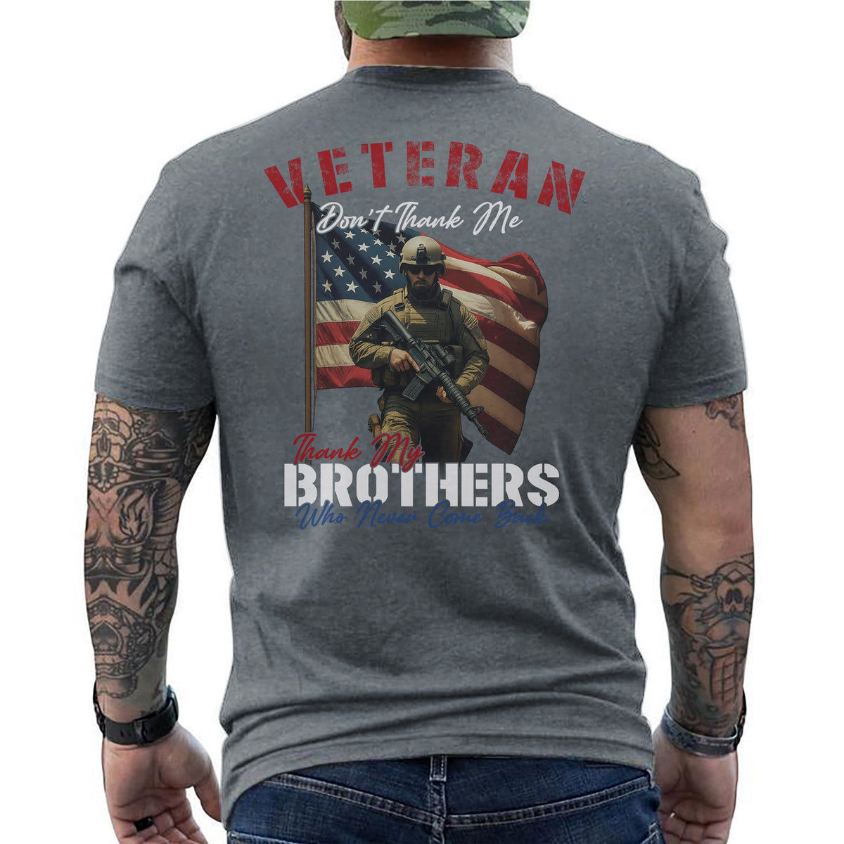 Veteran Don’t Thank Me My Brothers T-Shirt product image 7