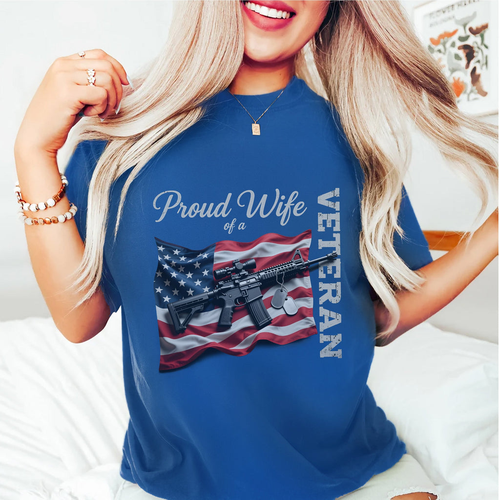 Proud Wife of a Veteran Strong Heart Loyal T-Shirt product image 14