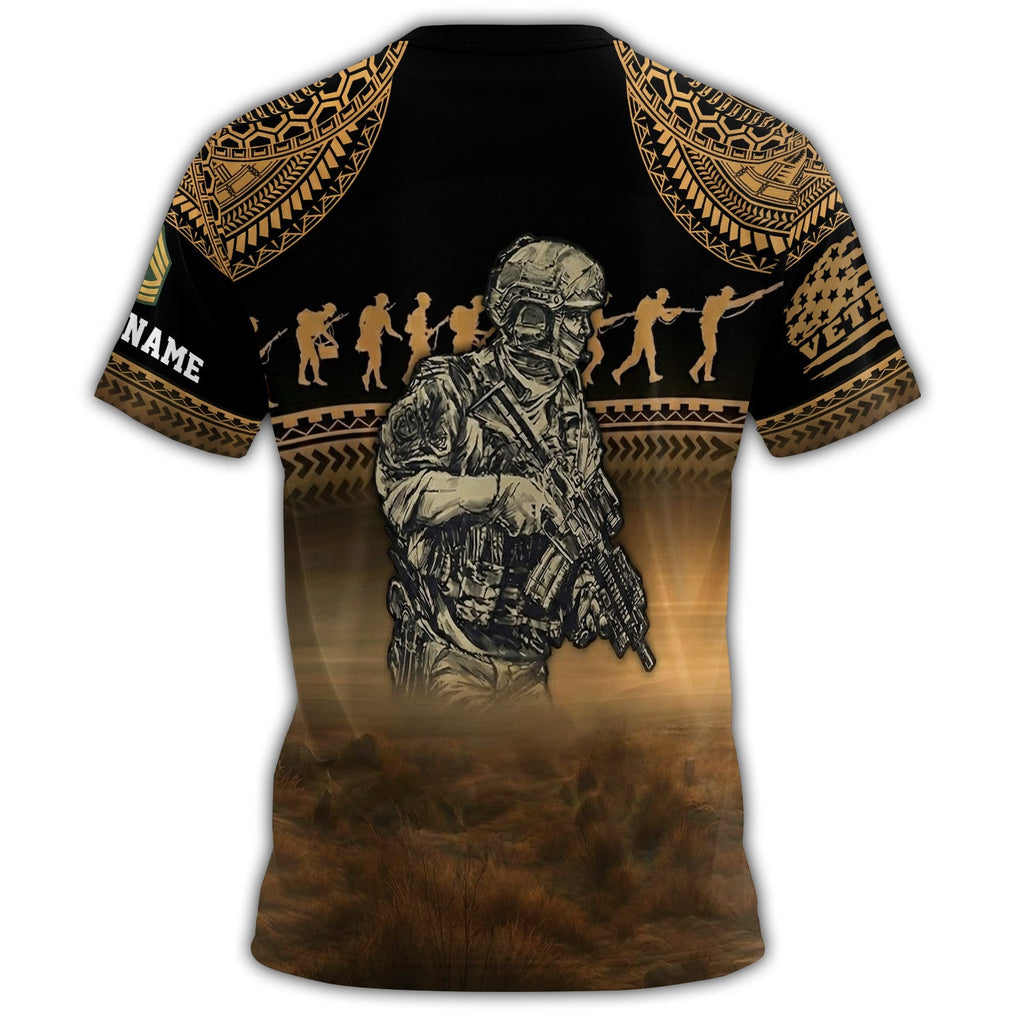 Once a Veteran Always a All-over Print Personalized T-Shirt product image 3