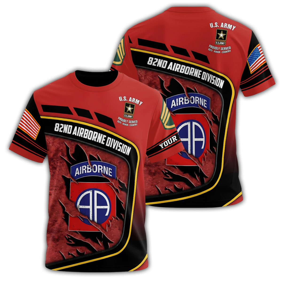 82nd Airborne Strength in Crimson All-over Print product image 1