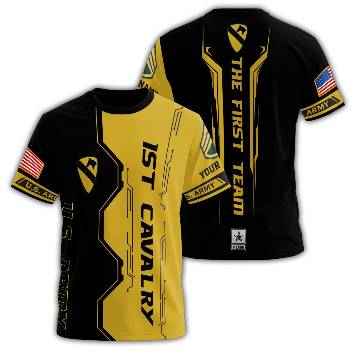 1st Cavalry Division The First Team U.S. Army Black & Gold product image 1