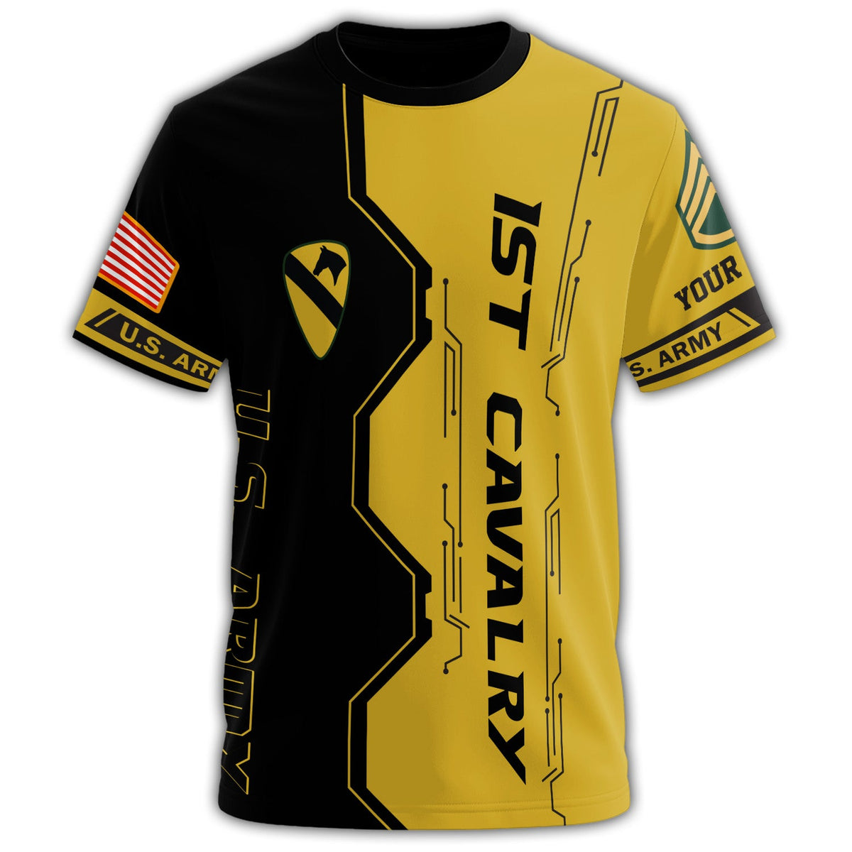 1st Cavalry Division The First Team U.S. Army Black & Gold product image 2