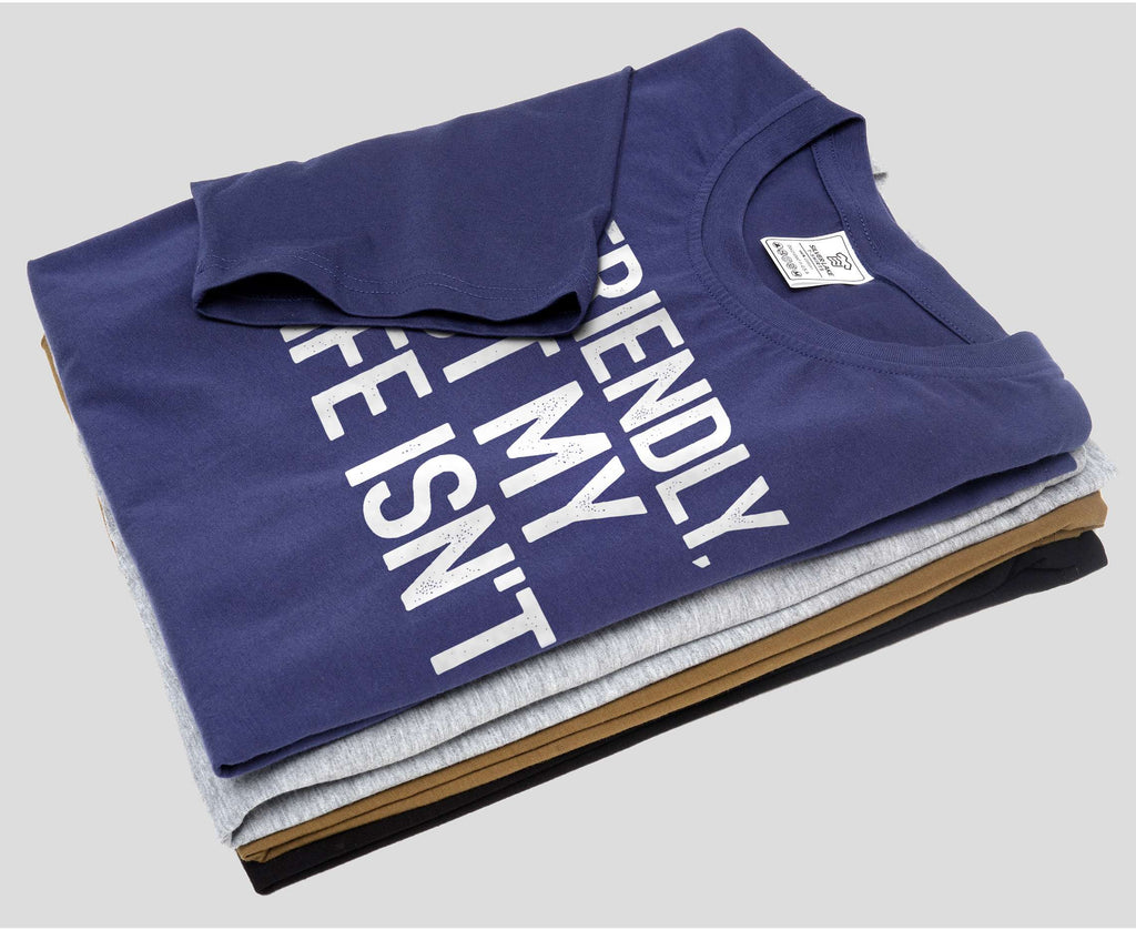 Men's Funny I'm Friendly, But My Wife Isn't Graphic T-shirt product image 6
