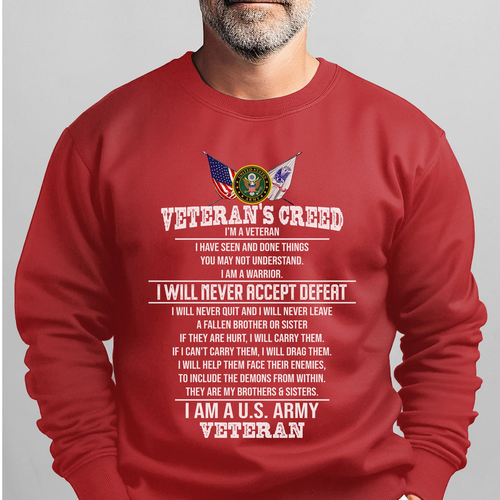 Veteran’s Creed I Am a U.S. Army Sweatshirt product image 12