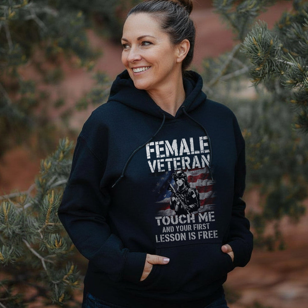 Female Veteran Touch Me and Your First Hoodie product image 2