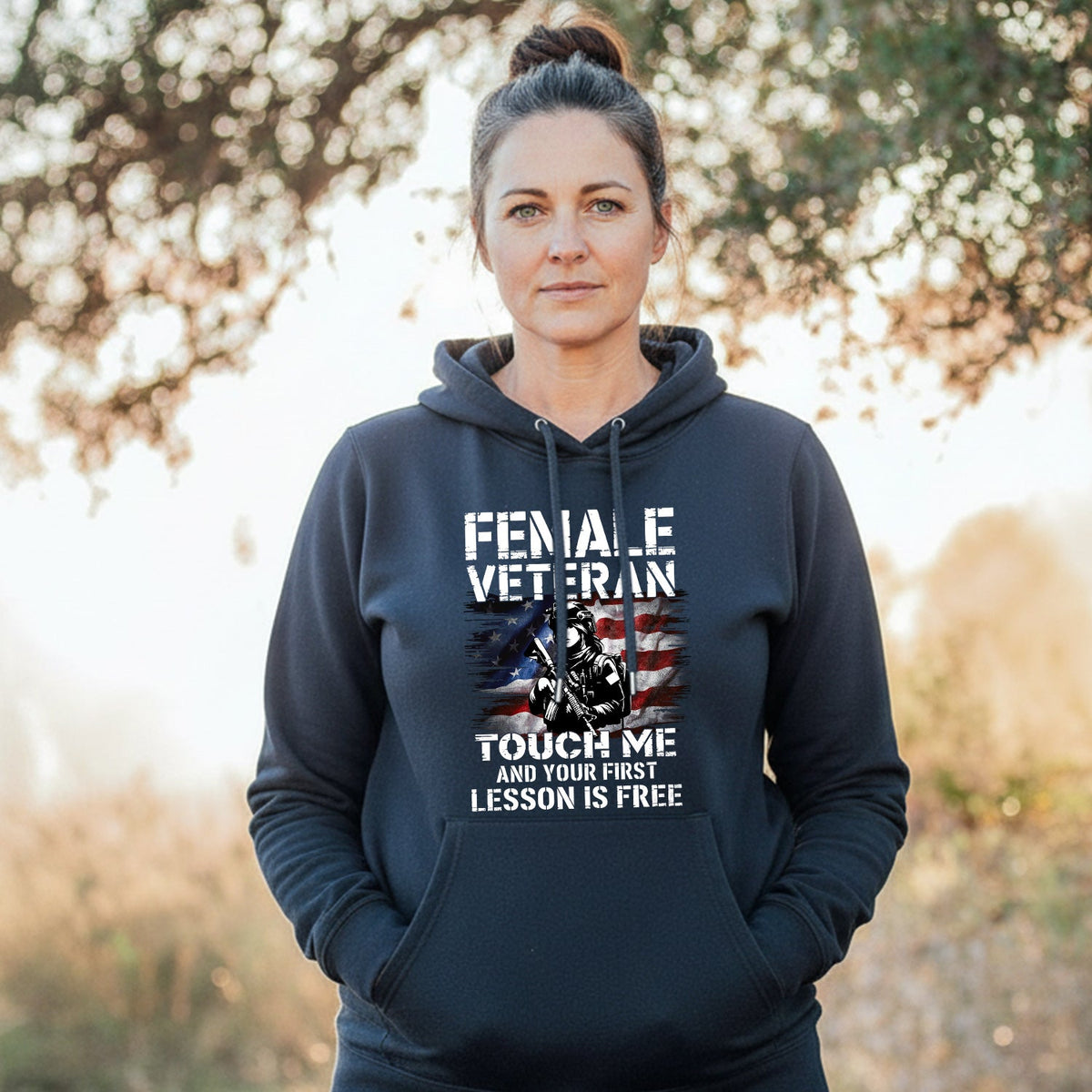 Female Veteran Touch Me and Your First Hoodie product image 4