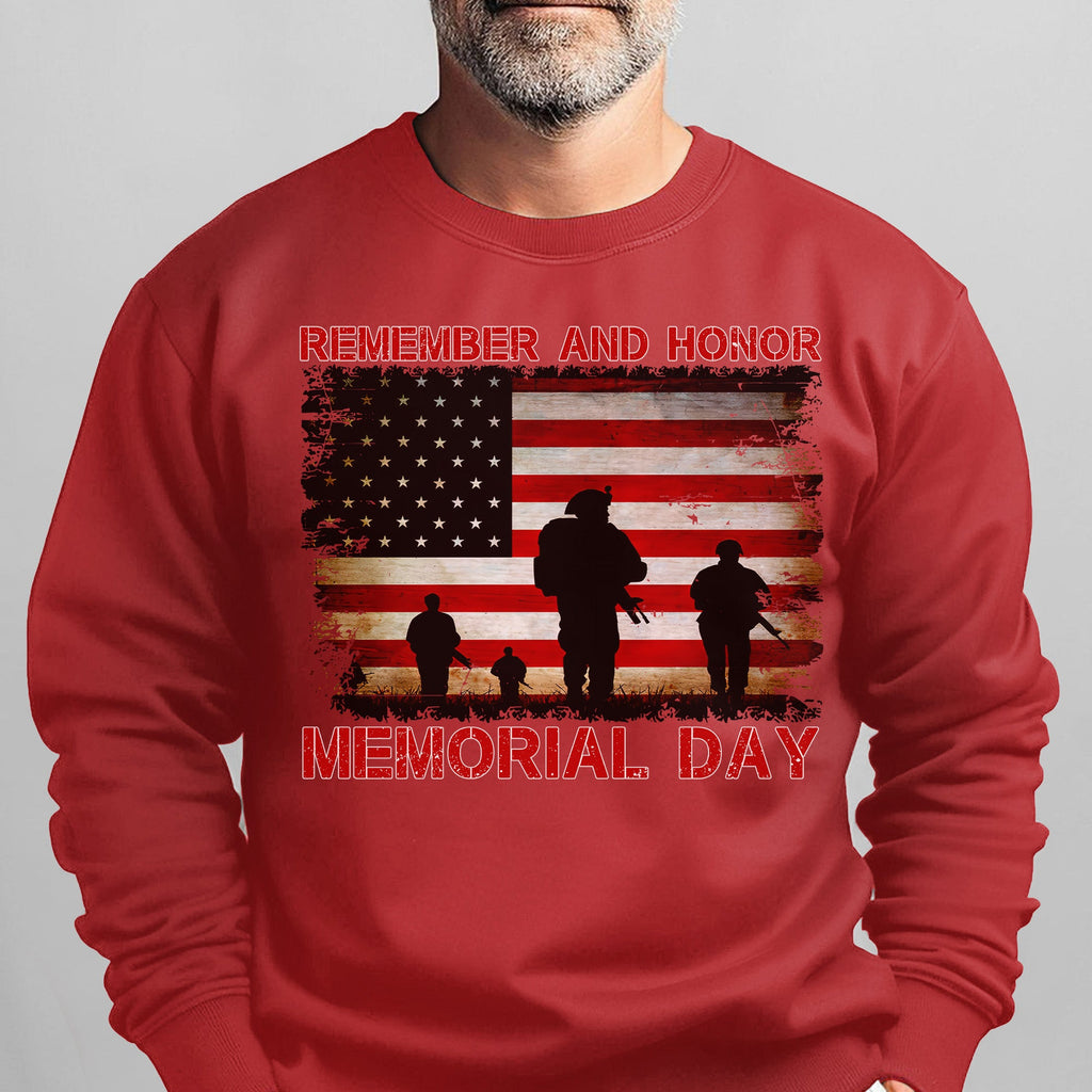 Remember and Honor Memorial Day Sweatshirt product image 11