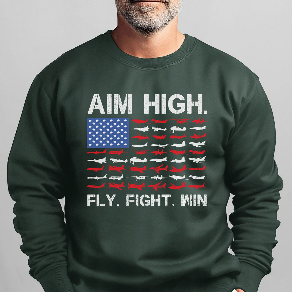 Aim High Fly Fight Win Airplane Sweatshirt product image 11