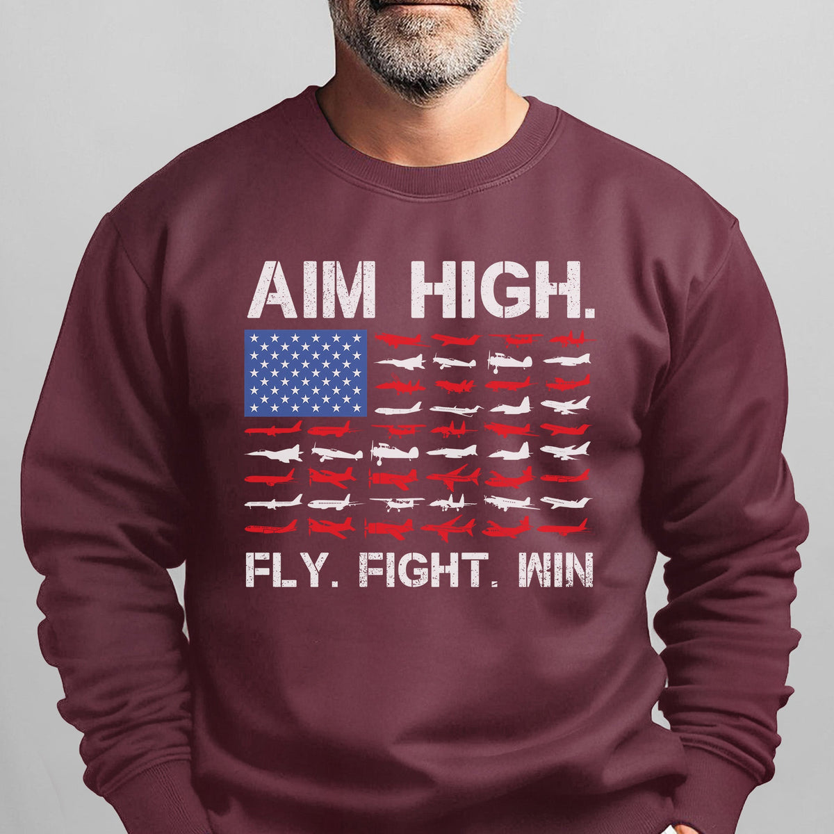 Aim High Fly Fight Win Airplane Sweatshirt product image 14