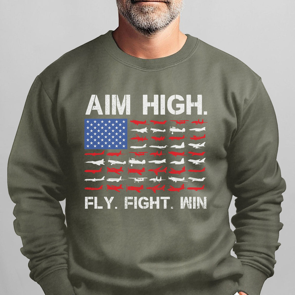 Aim High Fly Fight Win Airplane Sweatshirt product image 10