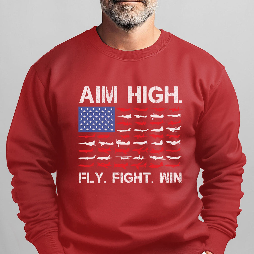 Aim High Fly Fight Win Airplane Sweatshirt product image 12