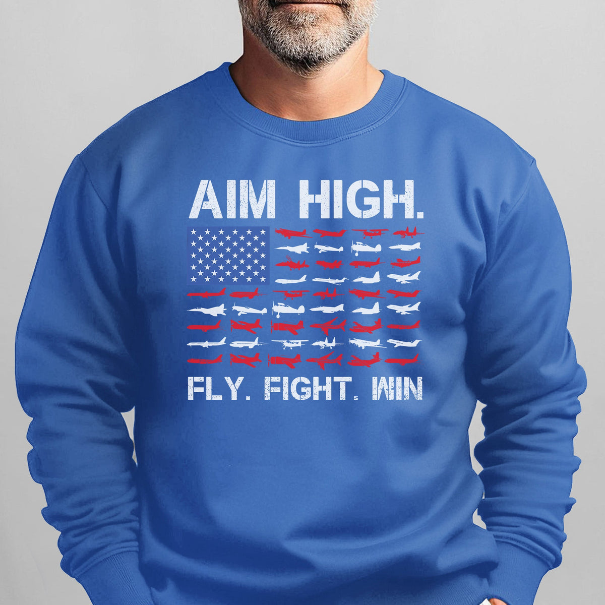 Aim High Fly Fight Win Airplane Sweatshirt product image 13