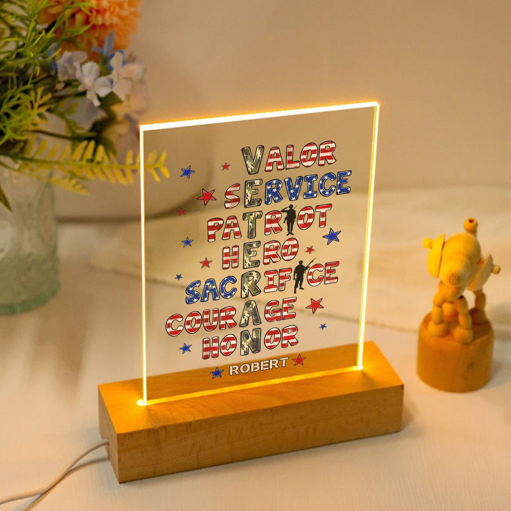 Veteran Camouflage Personalized LED Night Light