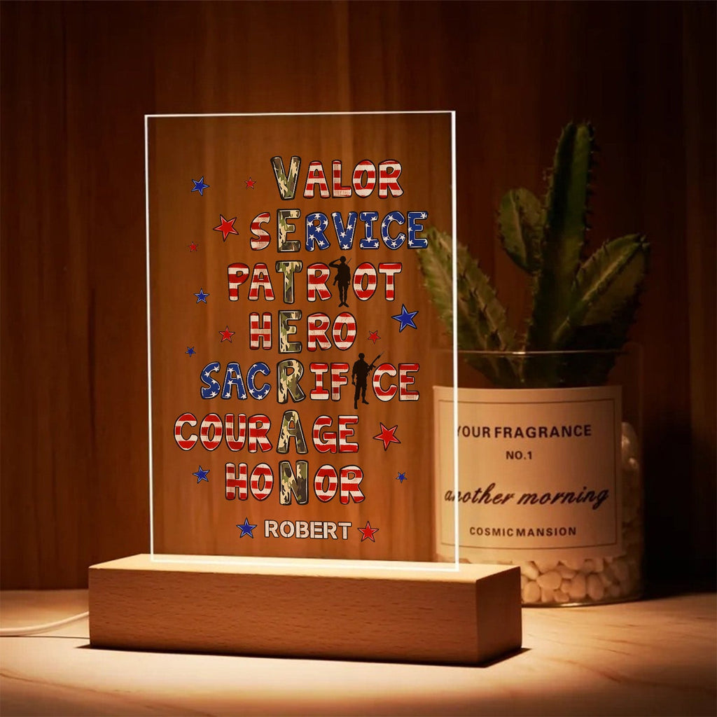 Veteran Camouflage Personalized LED Night Light