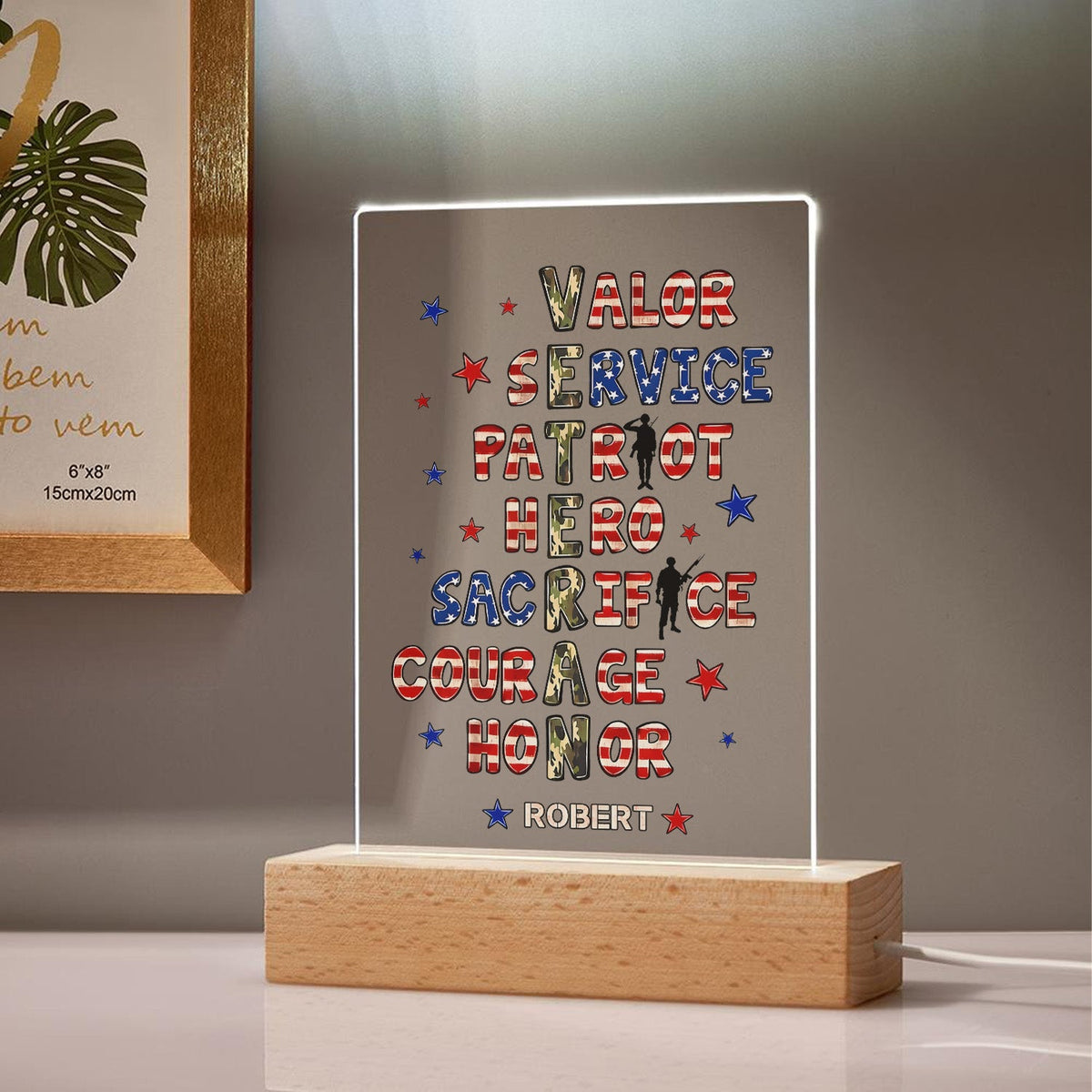 Veteran Camouflage Personalized LED Night Light