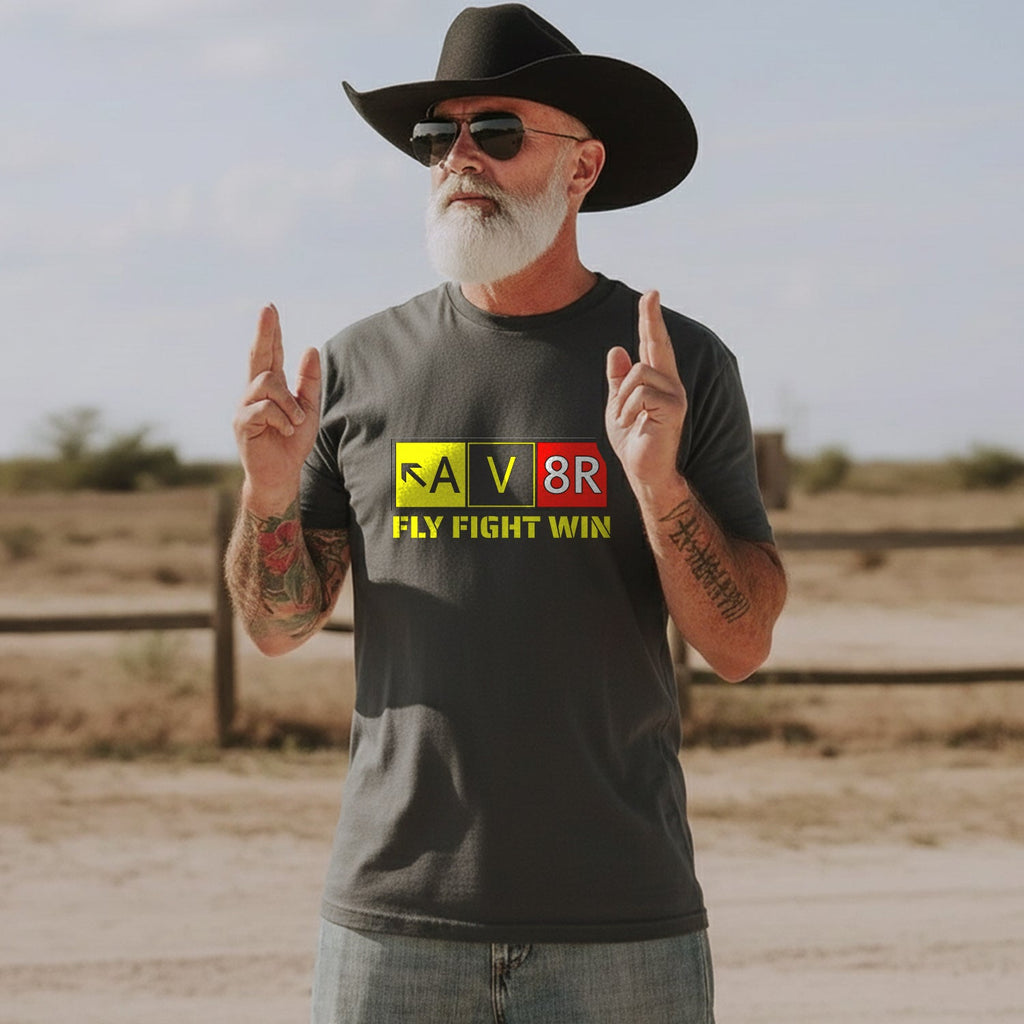 Aviation Pilot AV8R Aviator Fly Fight Win T-Shirt product image 3