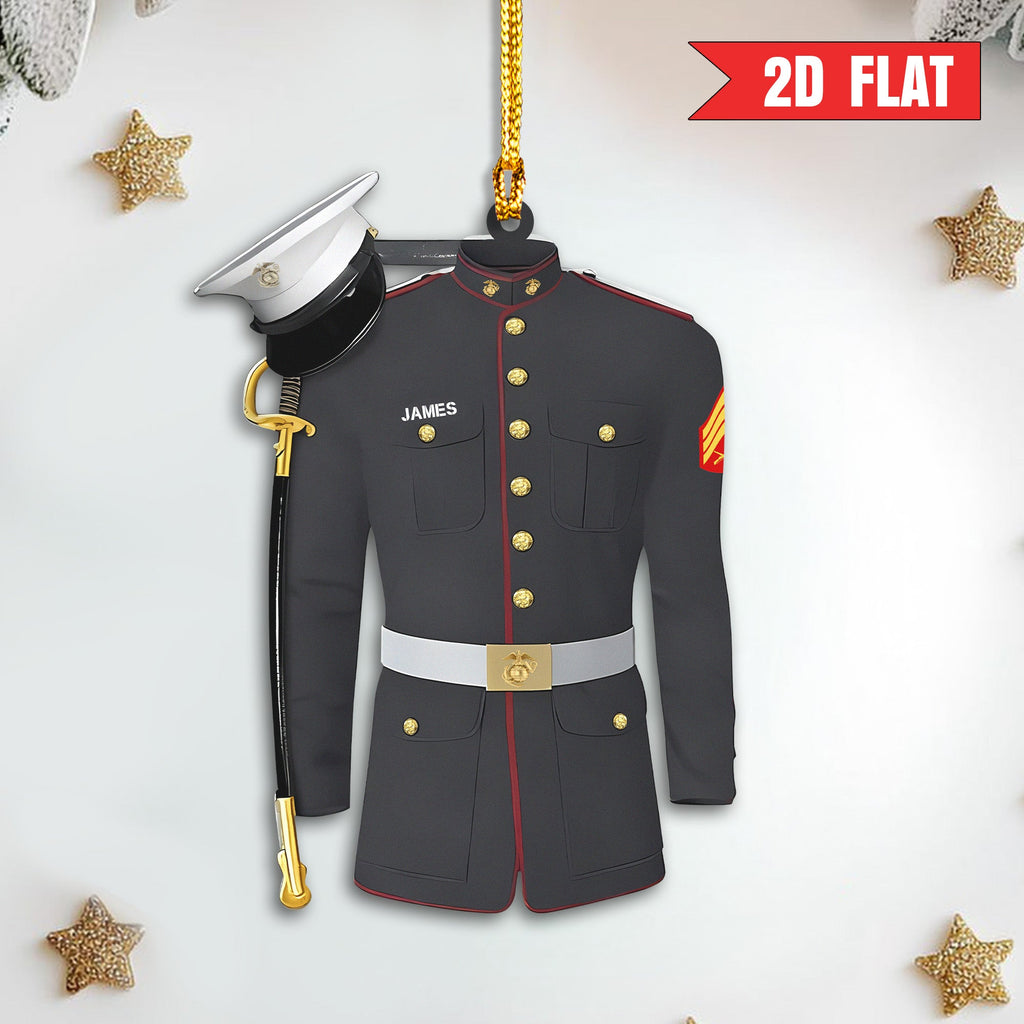 USMC Proud Veteran Personalized Acrylic Ornament