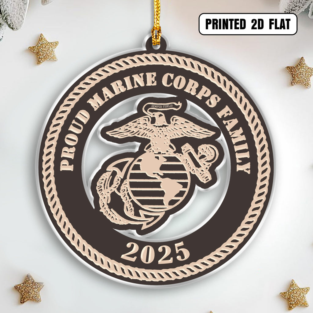 Proud USMC Family Personalized Acrylic Ornament