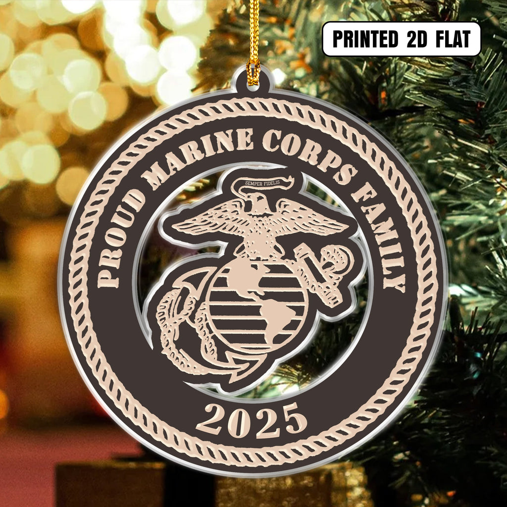 Proud USMC Family Personalized Acrylic Ornament