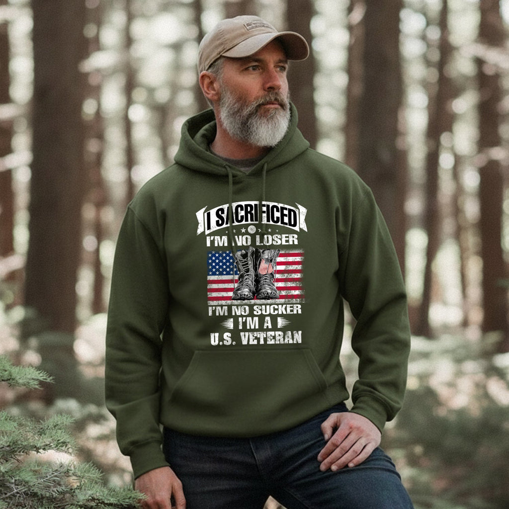 I Sacrificed I'm No Loser I'm a US Veteran Hoodie product image 5