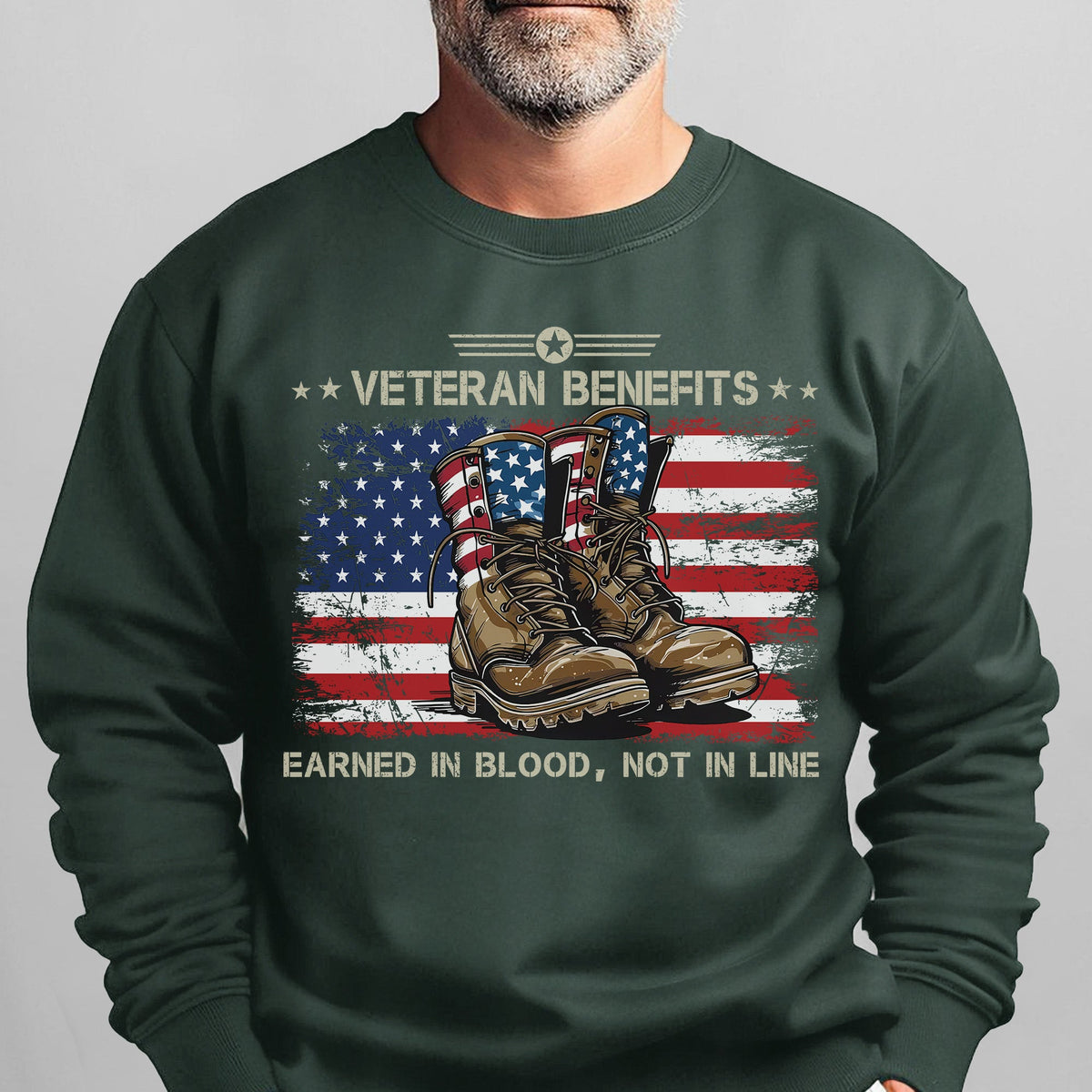 Veteran Benefits Earned in Blood Not in Line Sweatshirt product image 11