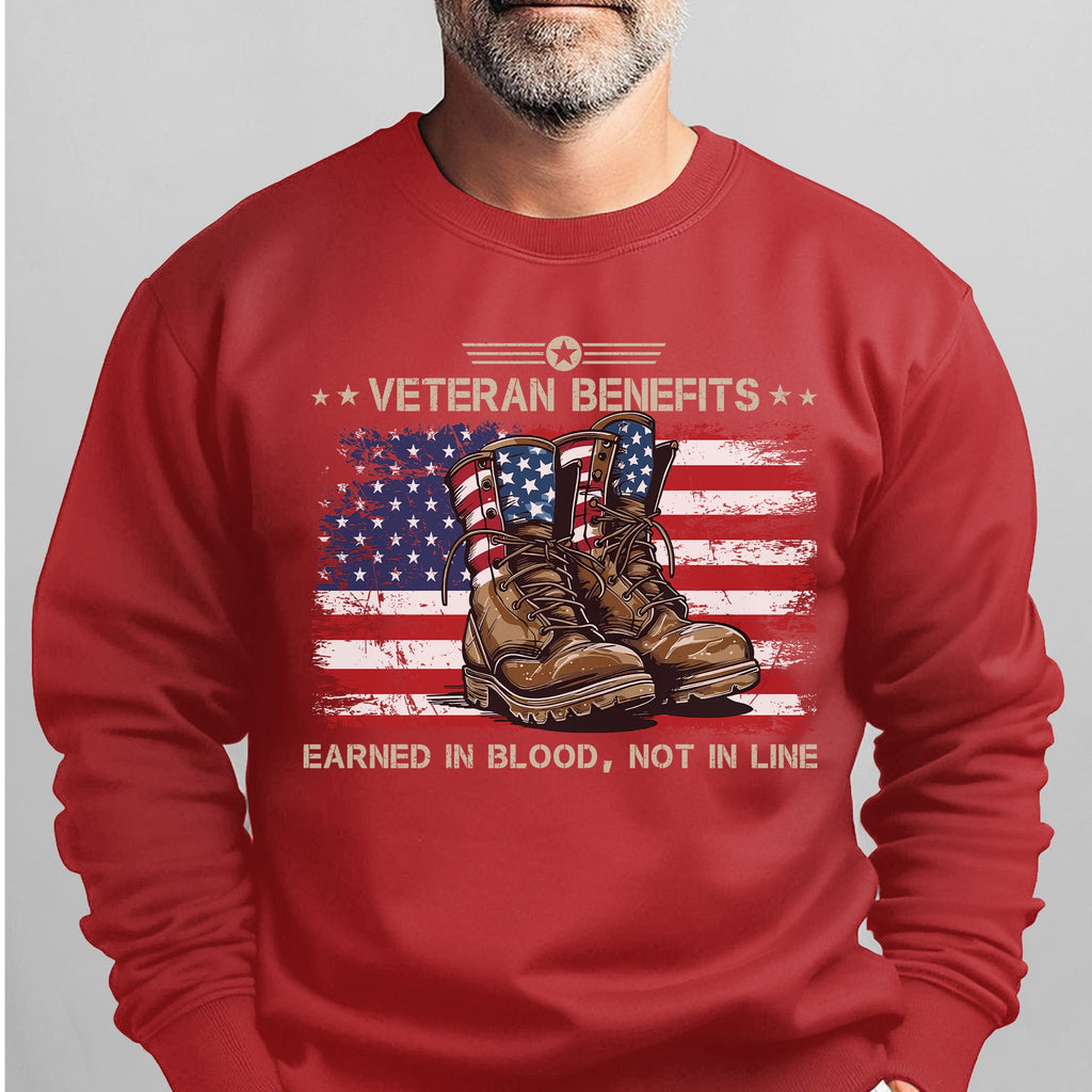 Veteran Benefits Earned in Blood Not in Line Sweatshirt product image 12