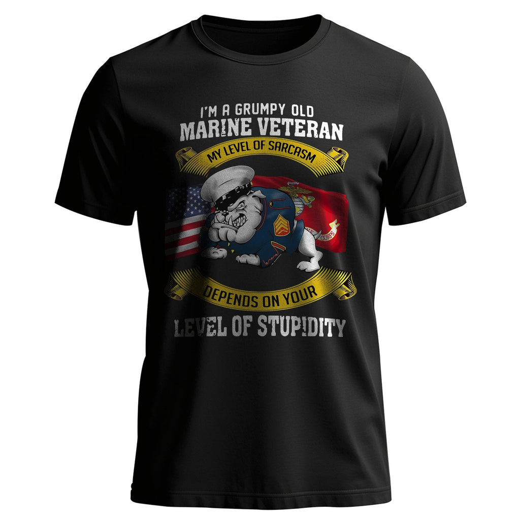 I'm a Grumpy Old Marine Veteran My Level of Sarcasm Depends product image 1