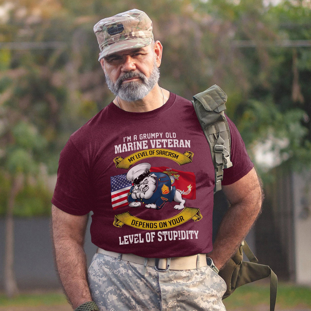 I'm a Grumpy Old Marine Veteran My Level of Sarcasm Depends product image 15