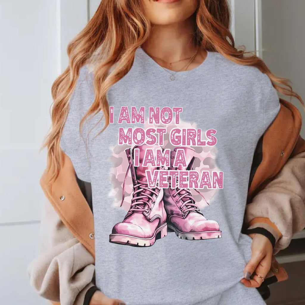 I Am Not Most Girls I Am a Veteran Pink T-Shirt product image 7
