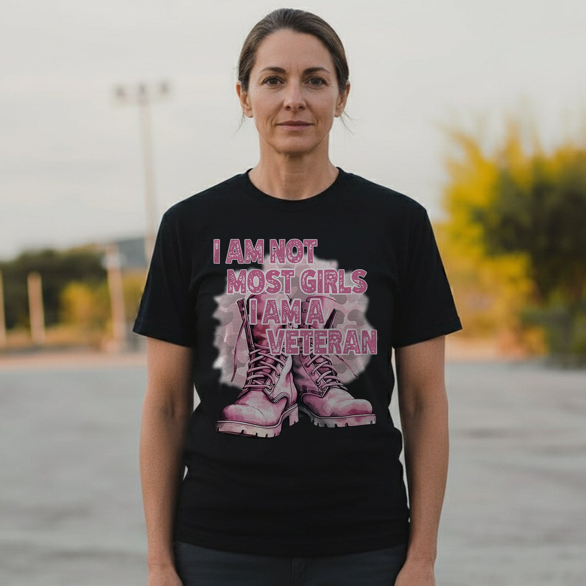 I Am Not Most Girls I Am a Veteran Pink T-Shirt product image 4