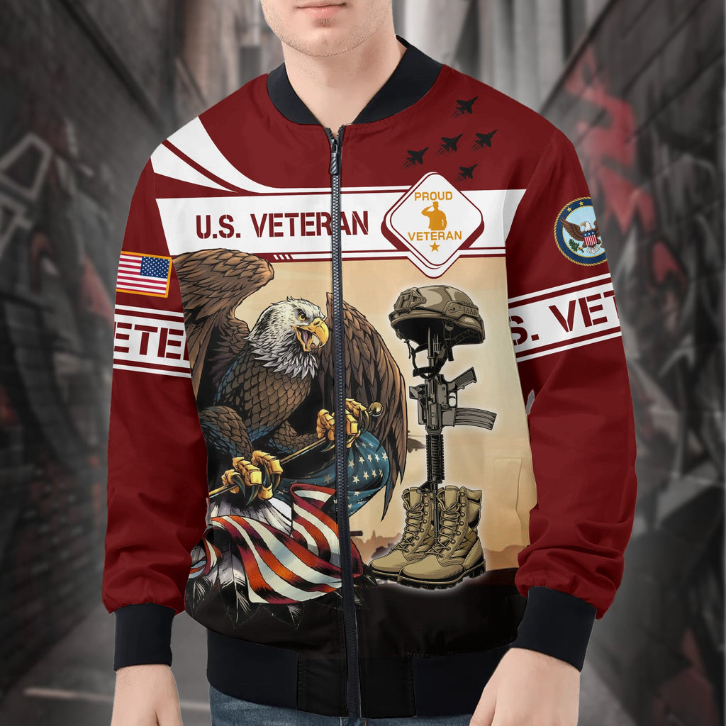 Eagle Patriotic All-over Print Bomber Jacket product image 1