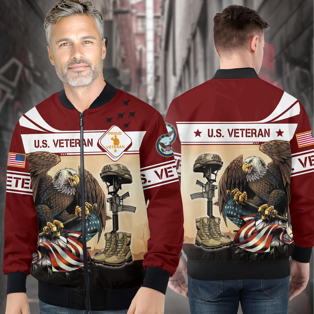 Eagle Patriotic All-over Print Bomber Jacket product image 3