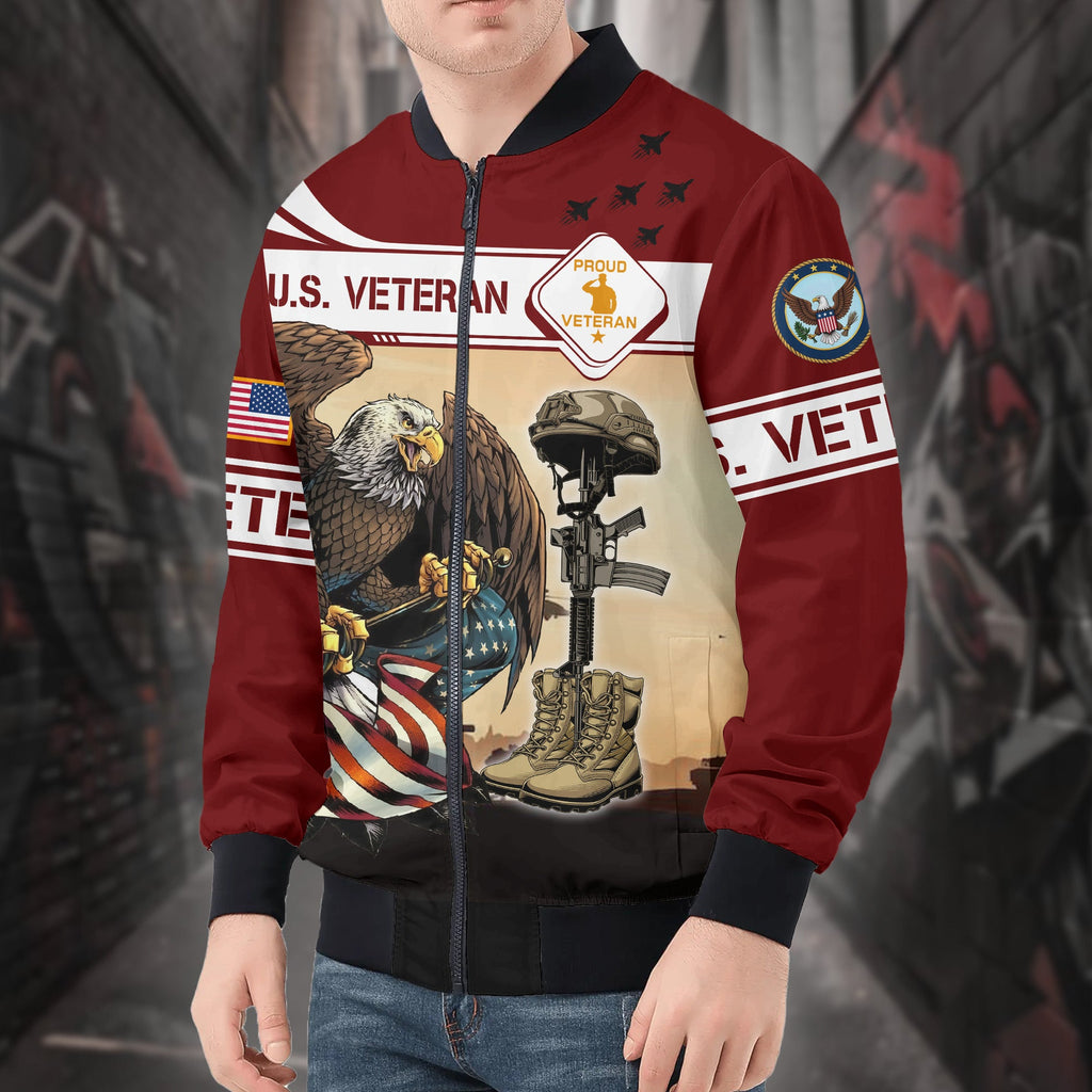Eagle Patriotic All-over Print Bomber Jacket product image 4