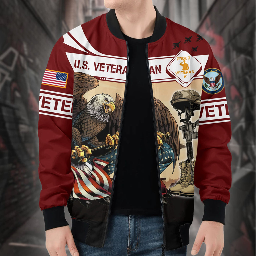 Eagle Patriotic All-over Print Bomber Jacket product image 5