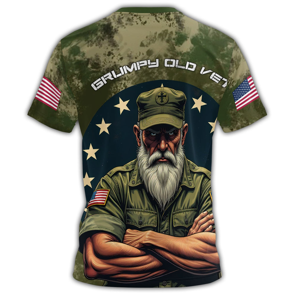 Grumpy Old Vet I Do What I All-over Print T-Shirt product image 3