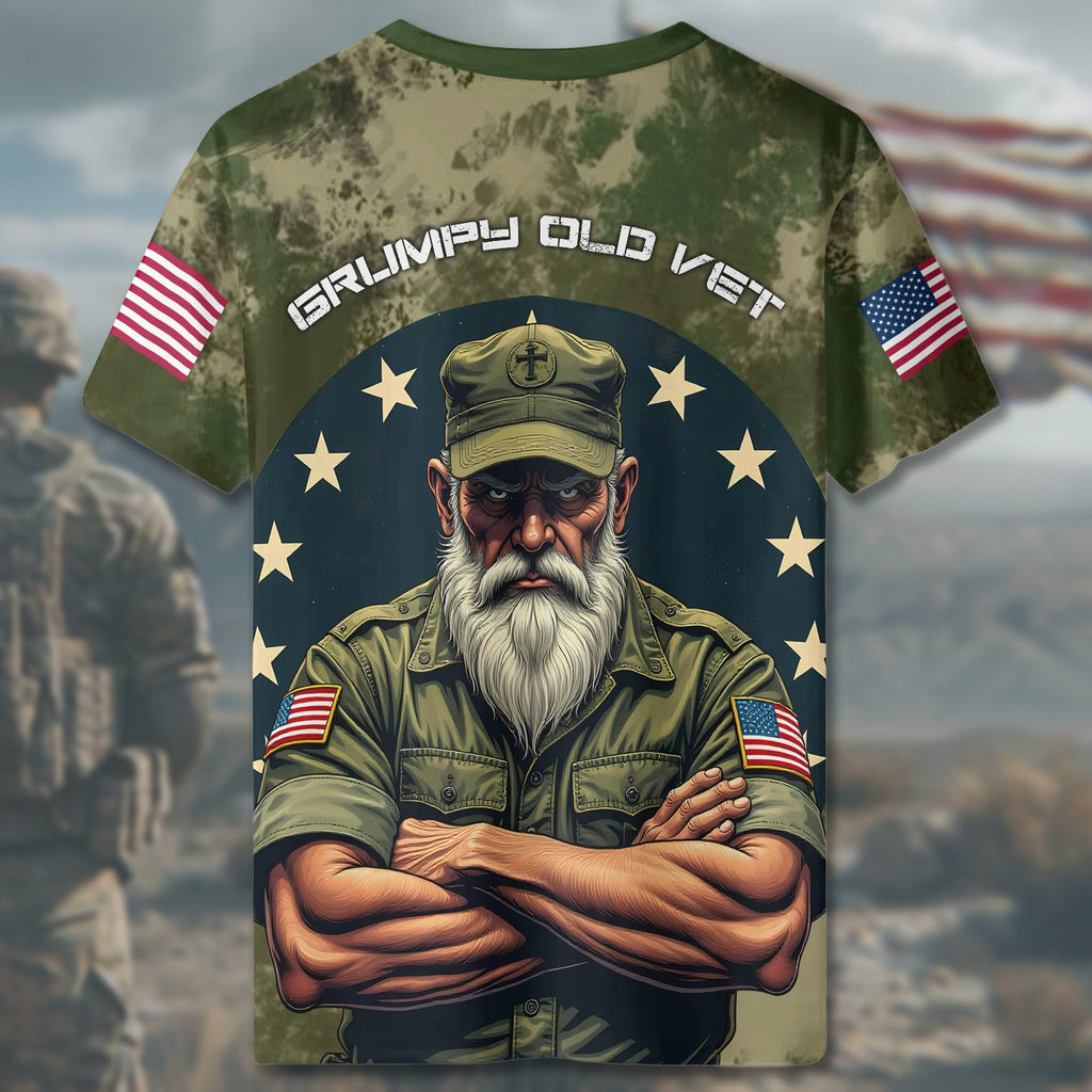 Grumpy Old Vet I Do What I All-over Print T-Shirt product image 5
