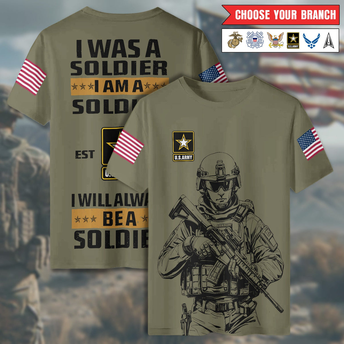 I Was a Soldier Will Always Be a All-over Print product image 6