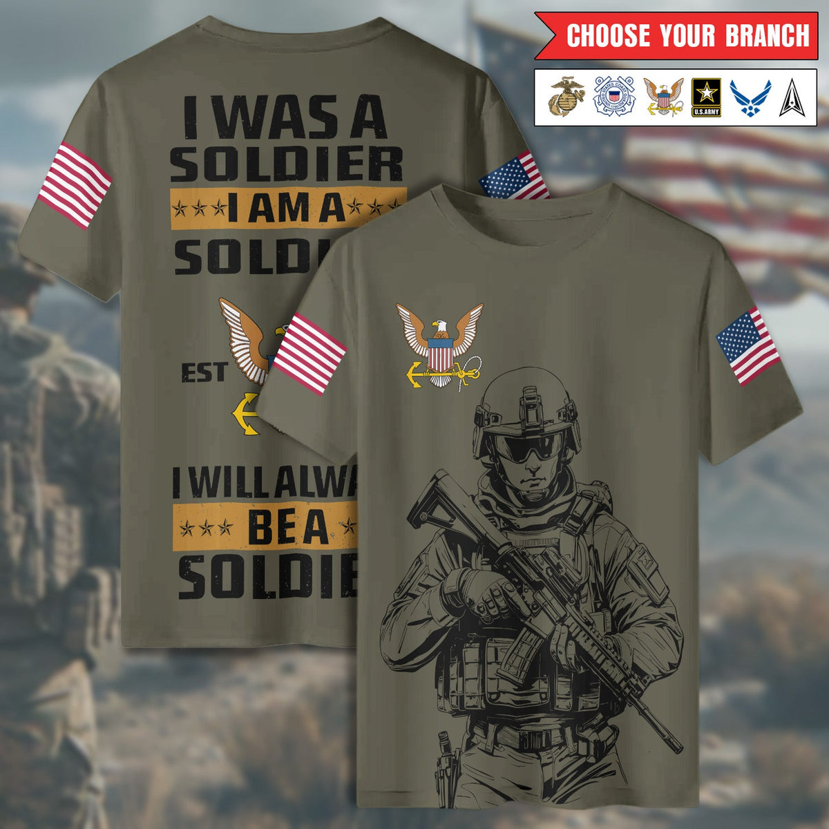 I Was a Soldier Will Always Be a All-over Print product image 8