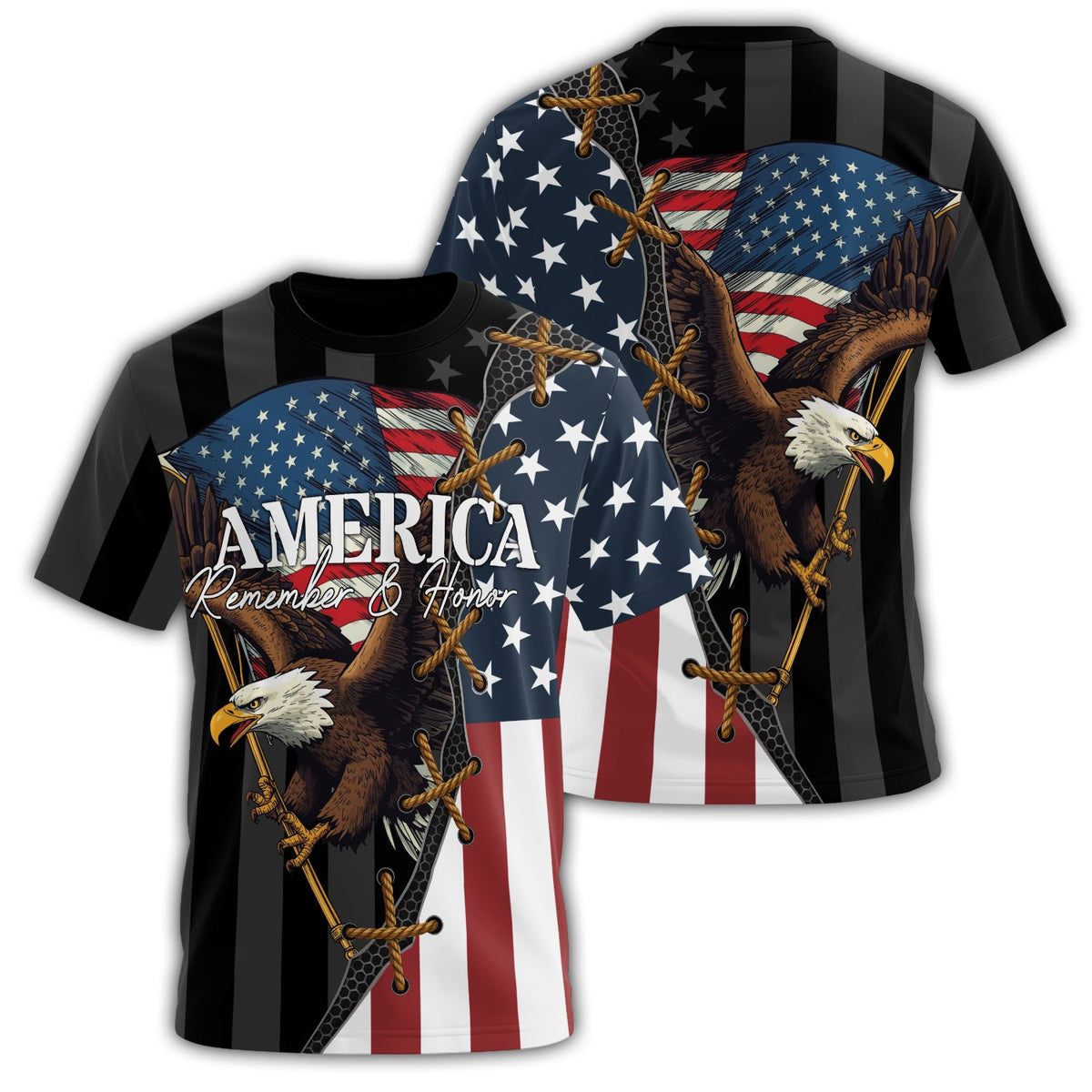 America Remember Honor All-over Print T-Shirt product image 2