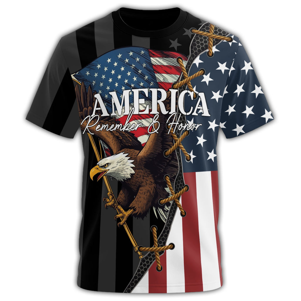 America Remember Honor All-over Print T-Shirt product image 3