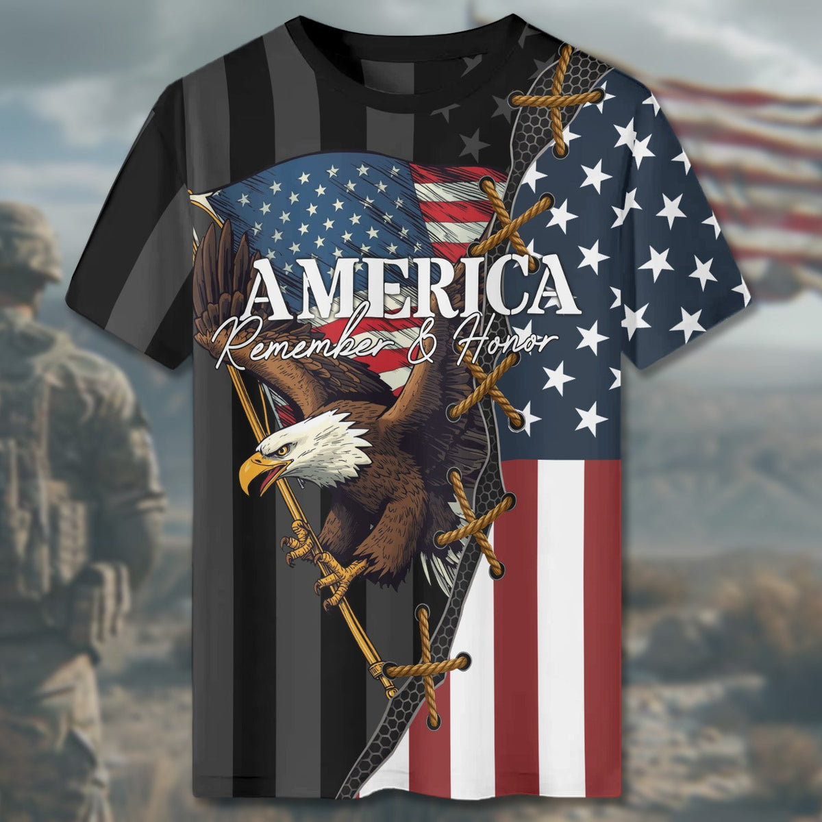 America Remember Honor All-over Print T-Shirt product image 4