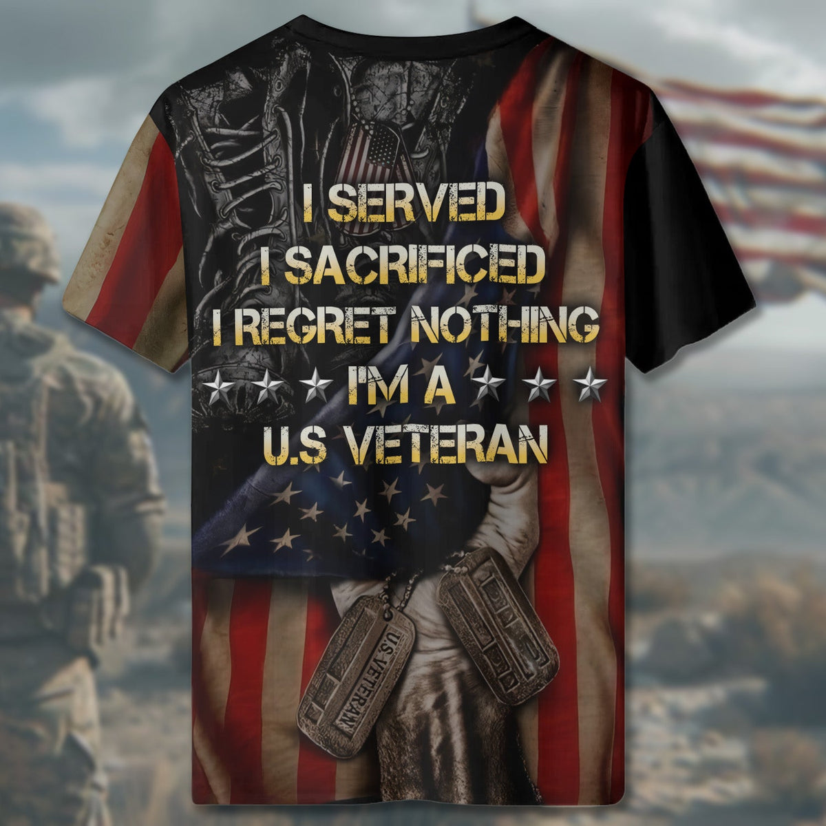 Home of the Free Because of All-over Print T-Shirt product image 5