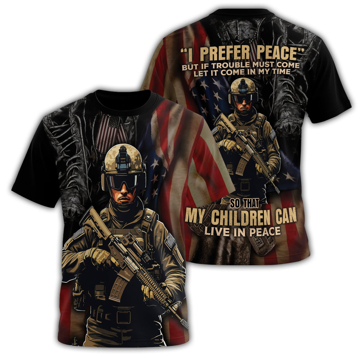 I Prefer Peace If Trouble All-over Print T-Shirt product image 1